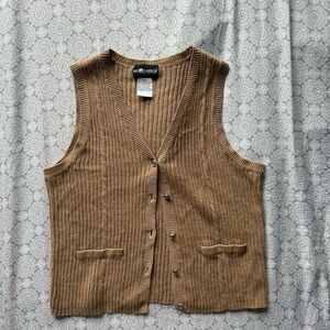Sag Harbor Tan Knit Vest